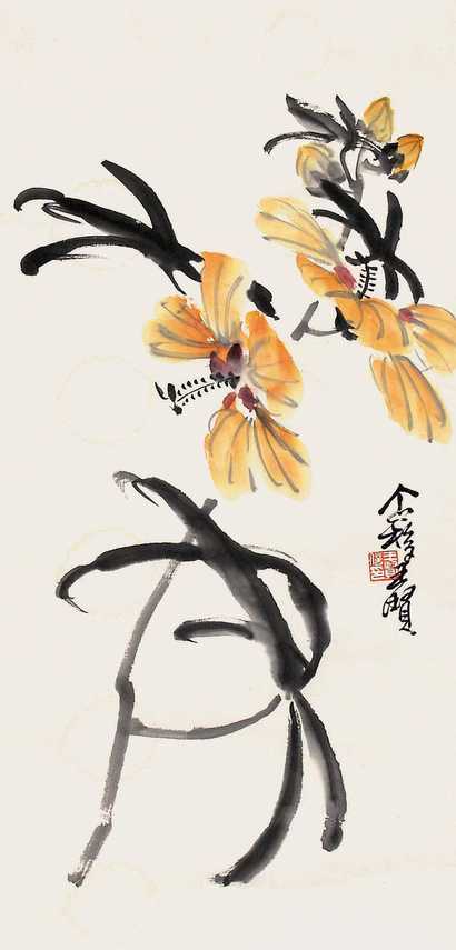 王个簃 花卉 立轴